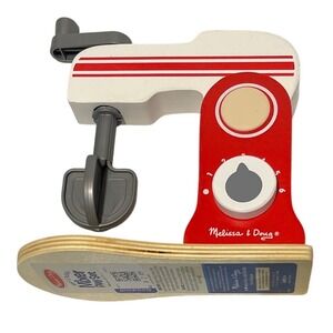Melissa & Doug Bake & Blend Mixer Play Set Wooden Toy Cookie Master Mixer Red